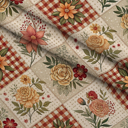 Rustic Patchwork Quilt Pattern 1 Minky Fabric