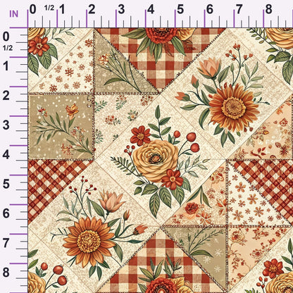 Rustic Patchwork Quilt Pattern 2 Minky Fabric