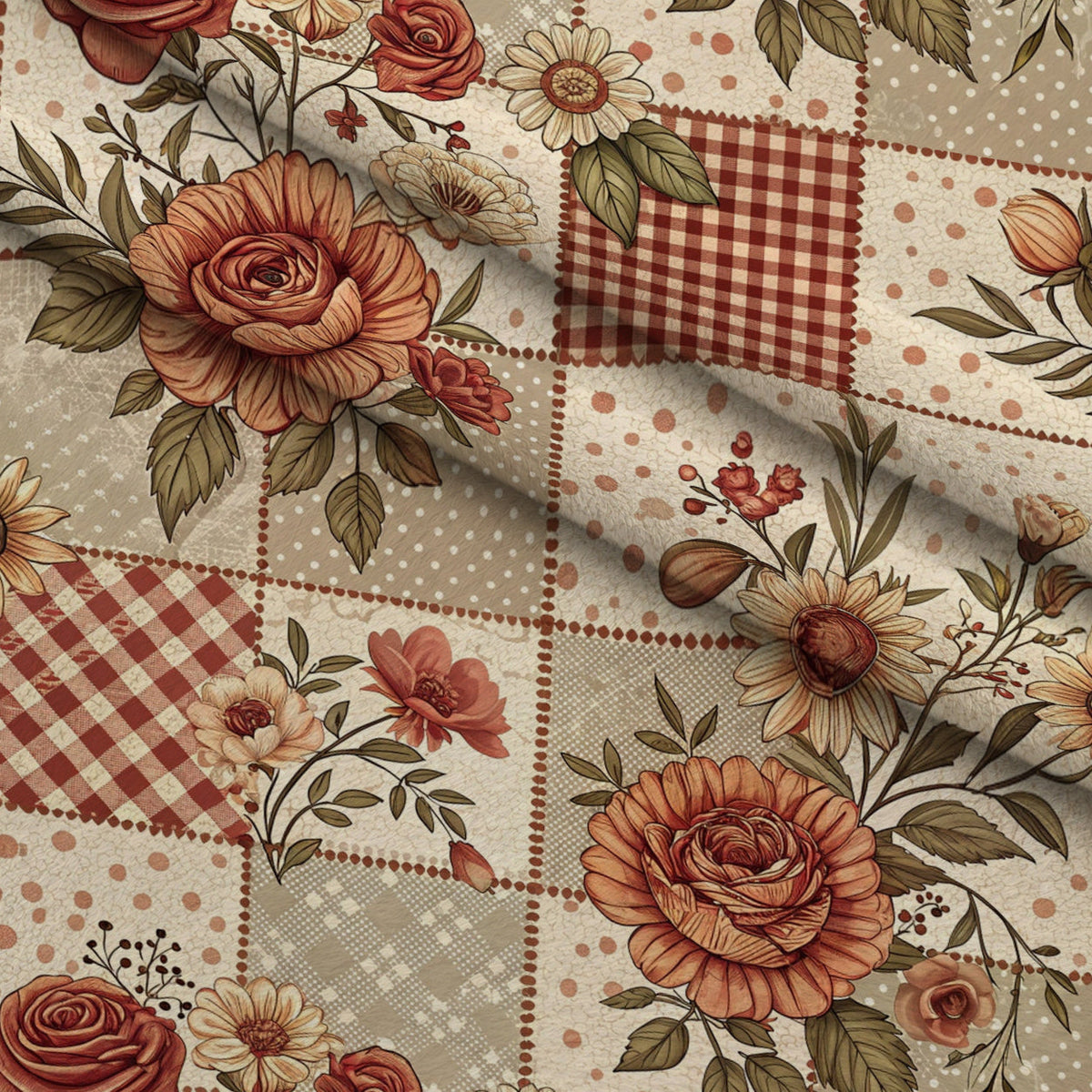 Rustic Patchwork Quilt Pattern 3 Minky Fabric
