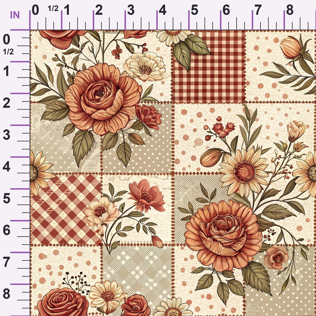 Rustic Patchwork Quilt Pattern 3 Minky Fabric