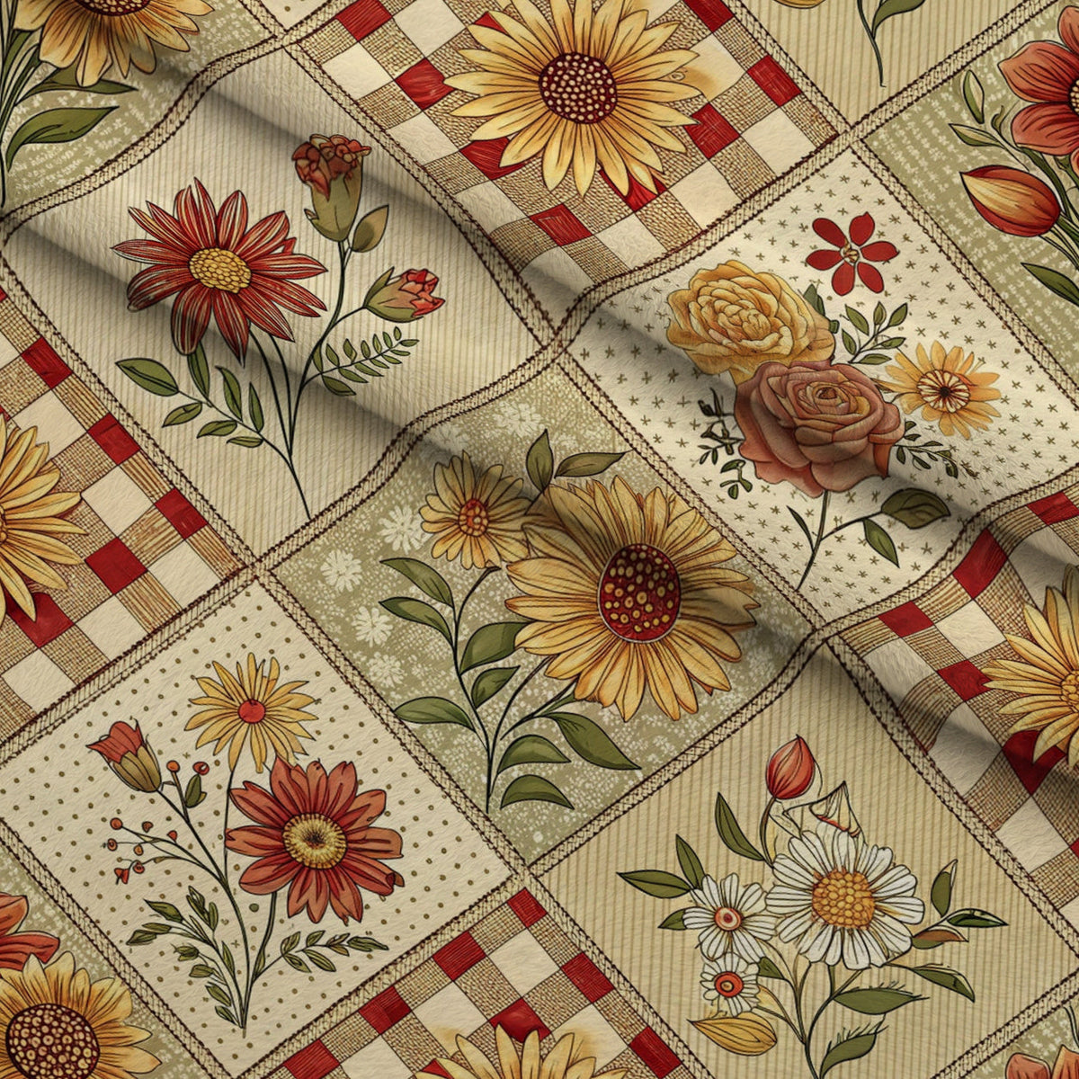 Rustic Patchwork Quilt Pattern 4 Minky Fabric