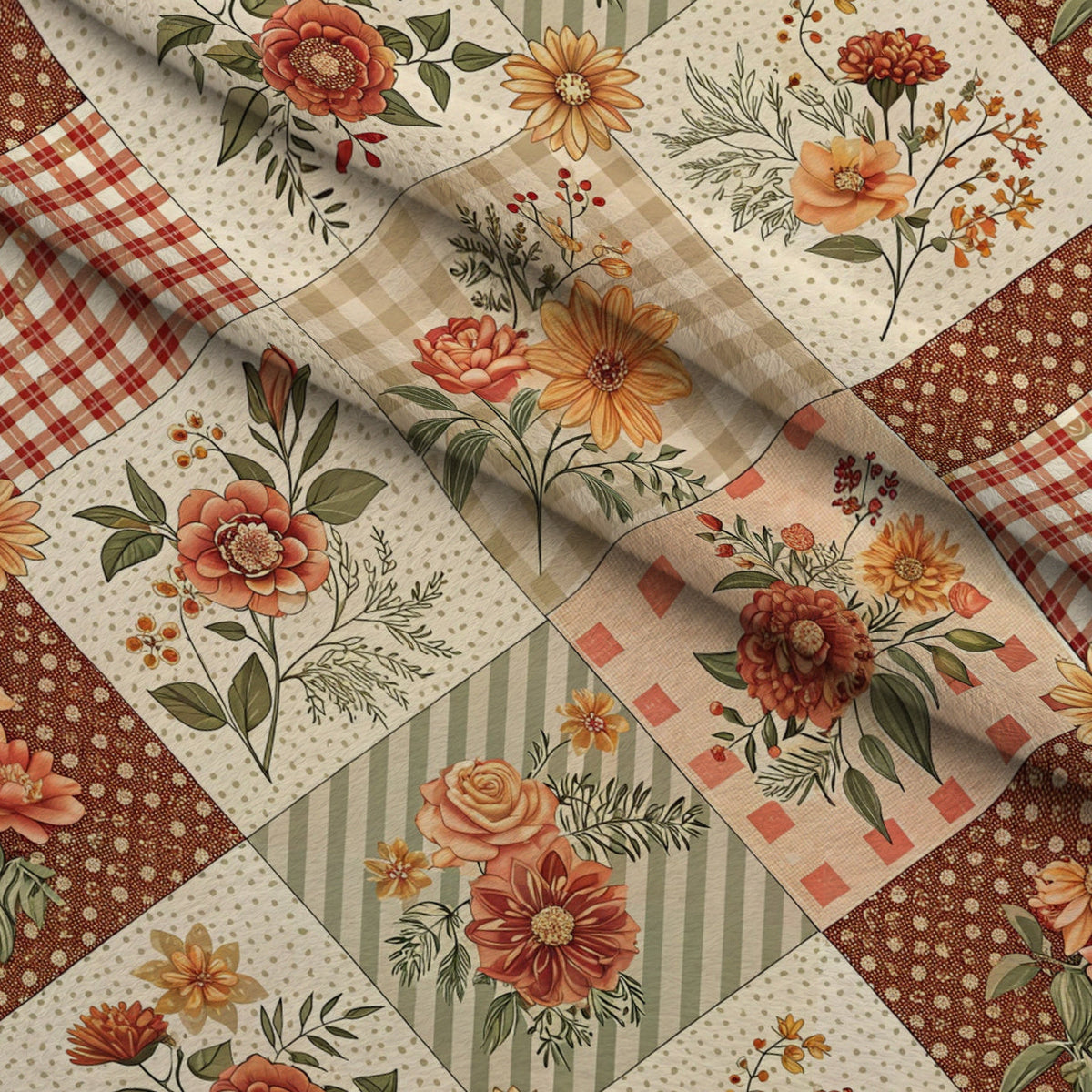 Rustic Patchwork Quilt Pattern 7 Minky Fabric