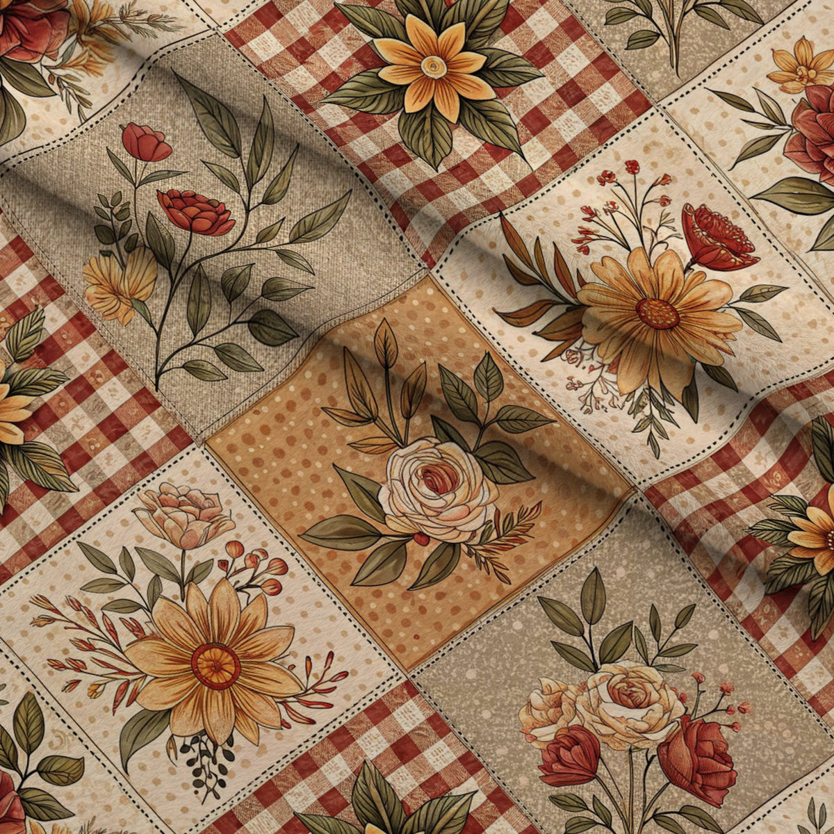 Rustic Patchwork Quilt Pattern 9 Minky Fabric