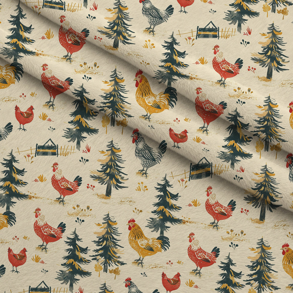 Rustic Roost Pattern 4 Minky Fabric