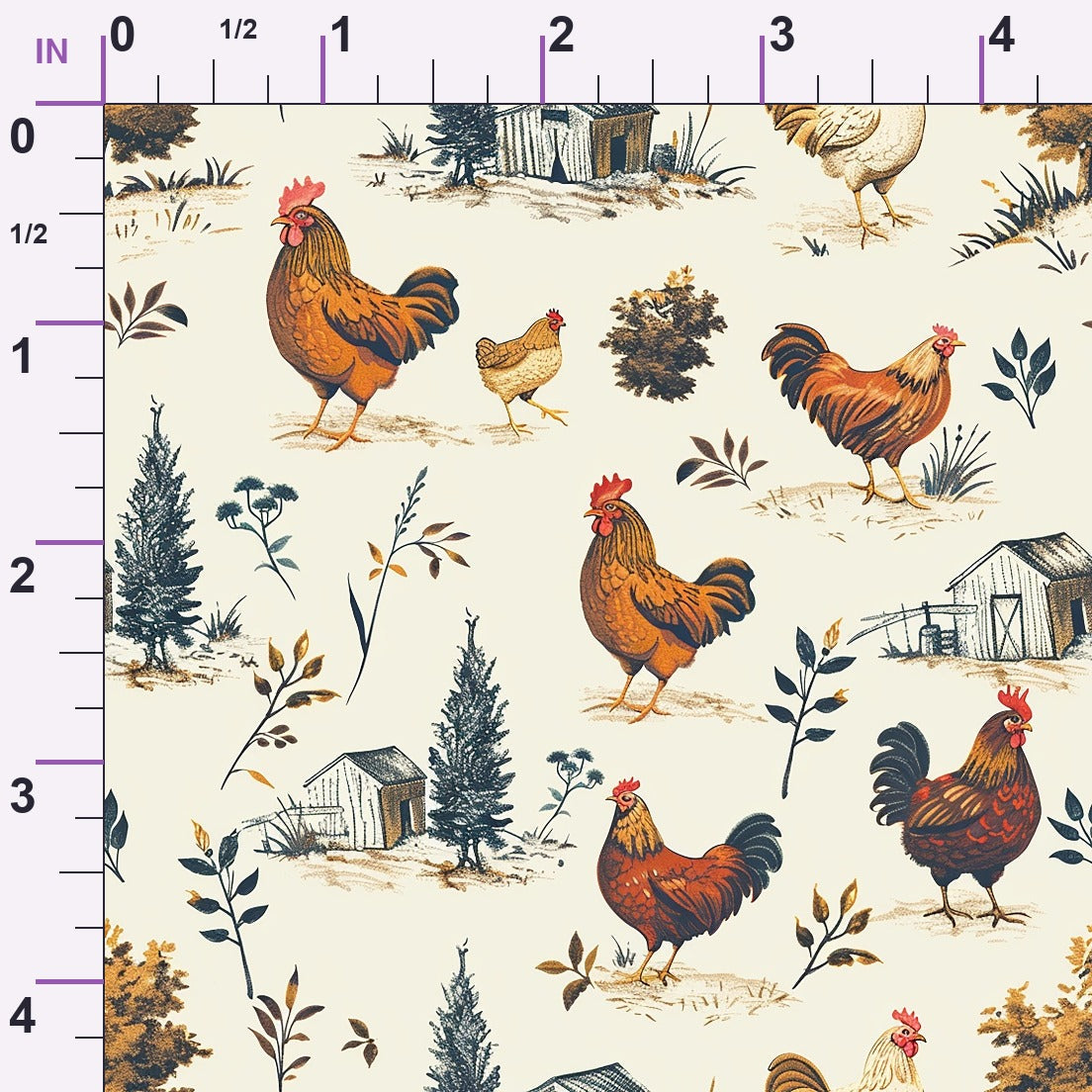 Rustic Roost Pattern 6 Minky Fabric