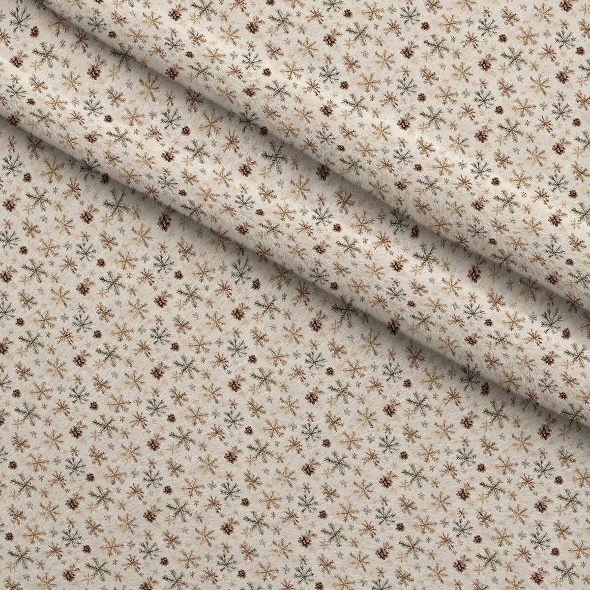 Rustic Winter Snowflakes Minky Fabric