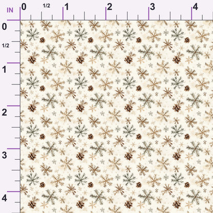 Rustic Winter Snowflakes Minky Fabric