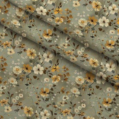 Sage Meadow Blooms Pattern 1 Minky Fabric