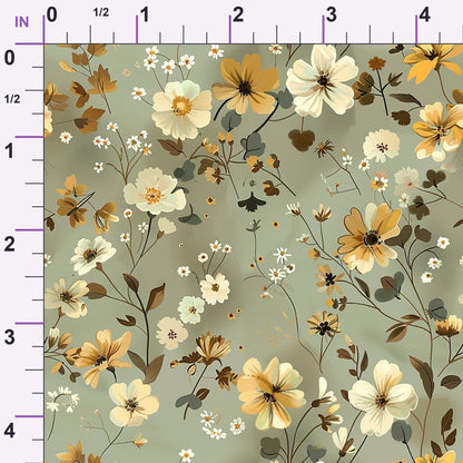 Sage Meadow Blooms Pattern 1 Minky Fabric