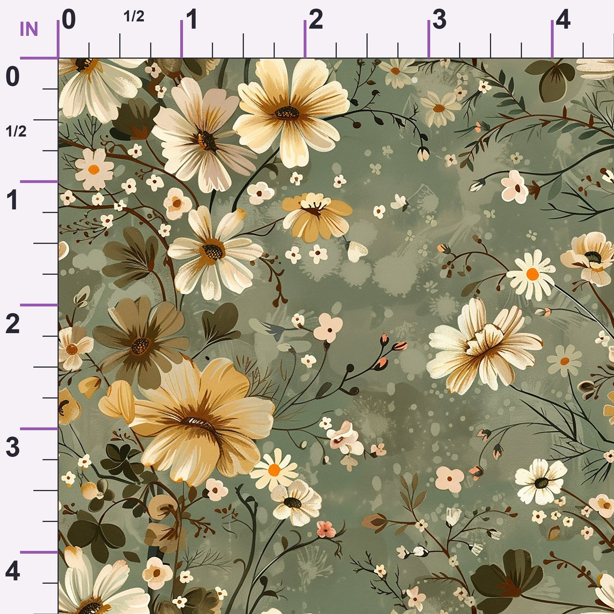Sage Meadow Blooms Pattern 10 Minky Fabric