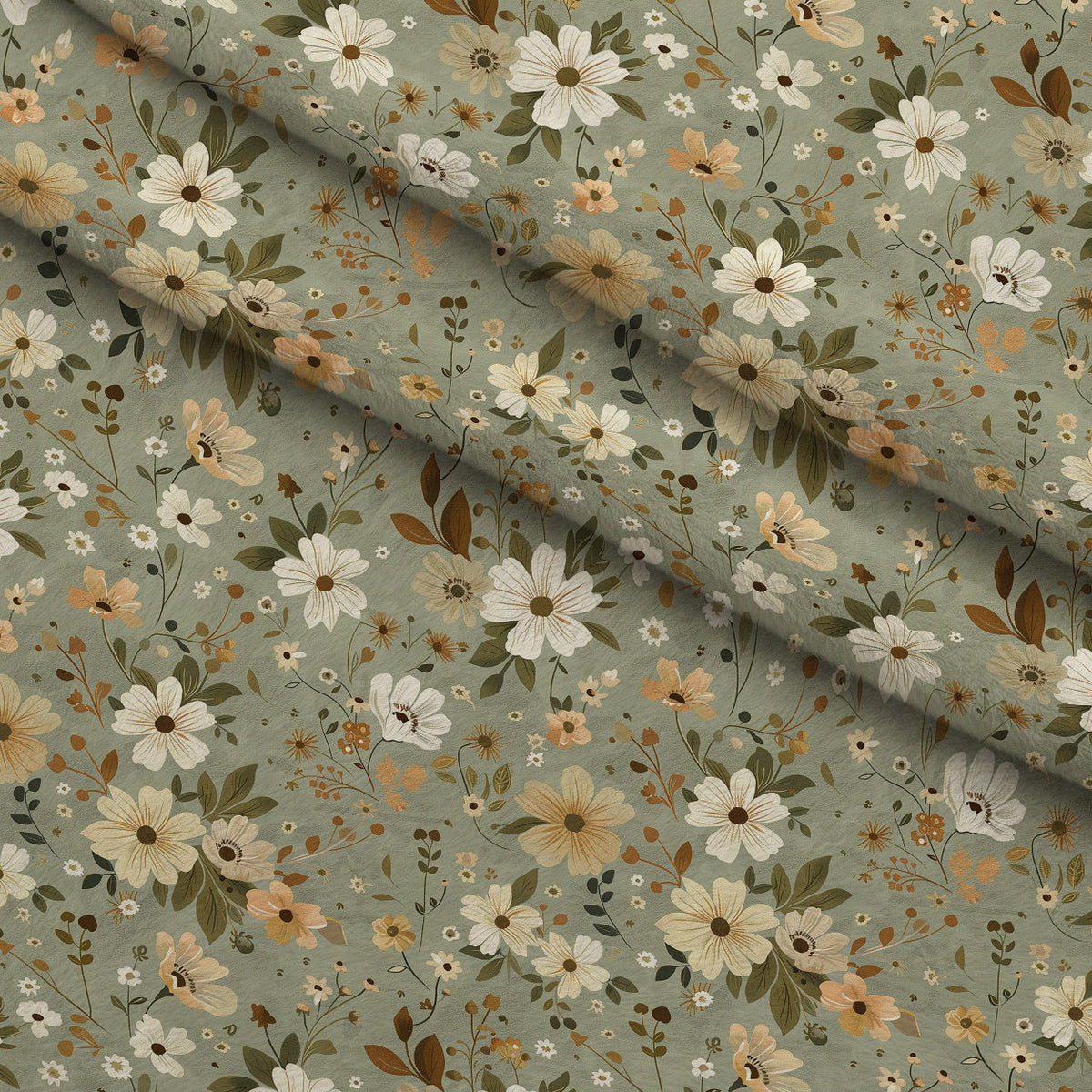 Sage Meadow Blooms Pattern 11 Minky Fabric