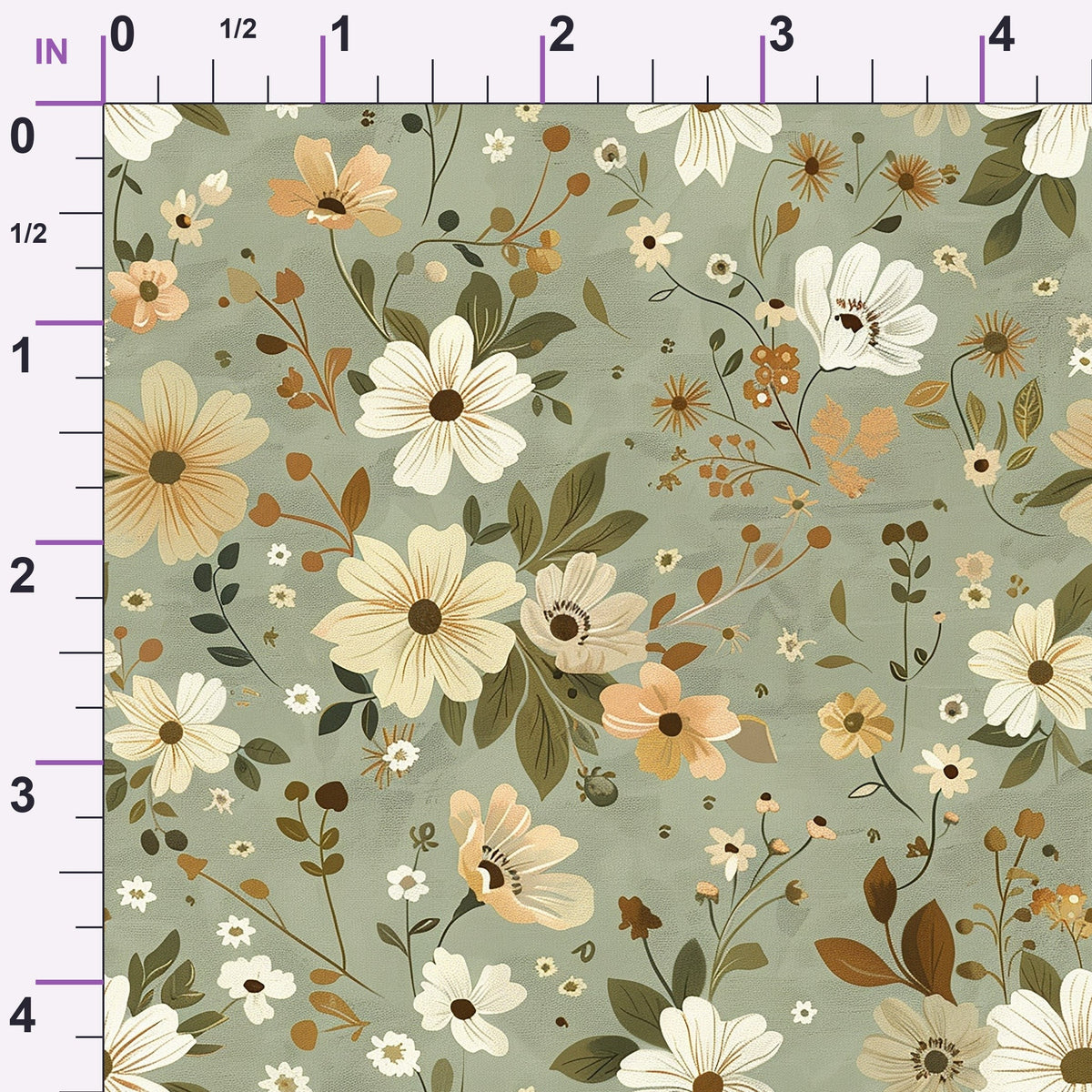 Sage Meadow Blooms Pattern 11 Minky Fabric