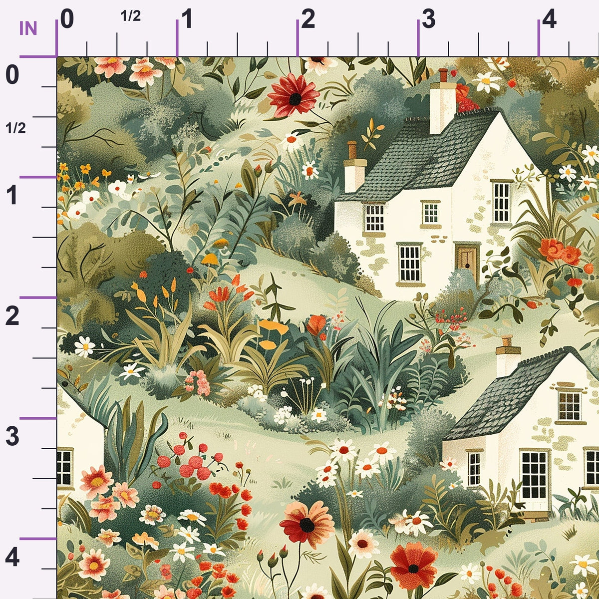 Sage Meadow Blooms Pattern 2 Minky Fabric