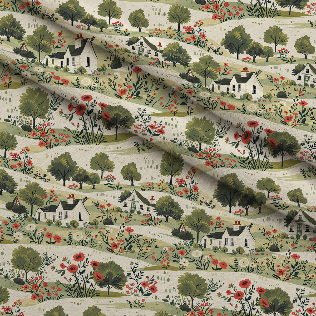 Sage Meadow Blooms Pattern 3 Minky Fabric