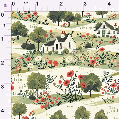 Sage Meadow Blooms Pattern 3 Minky Fabric