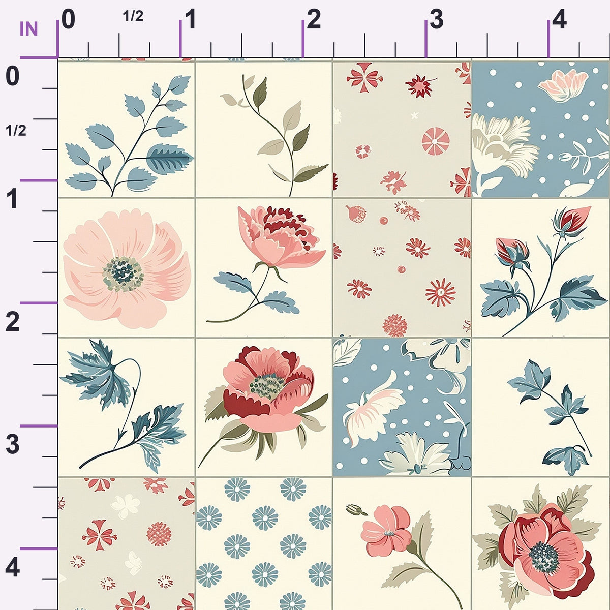 Sage Meadow Blooms Pattern 7 Minky Fabric