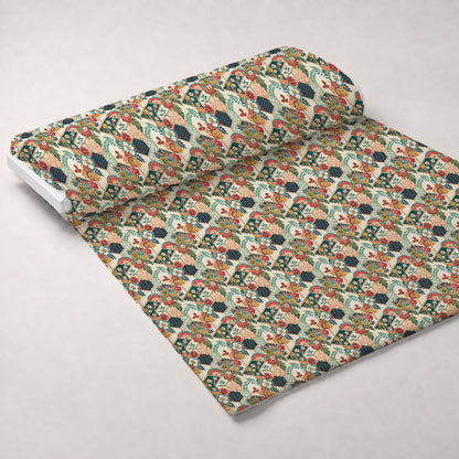 Sakura Fan Patchwork Pattern 4 Minky Fabric