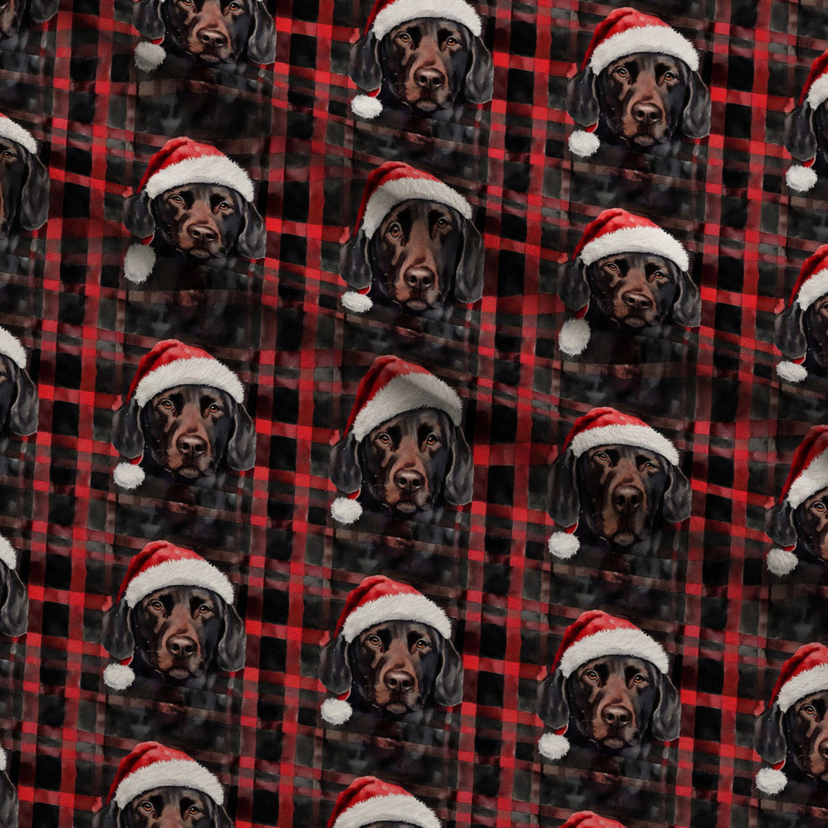 Santa Paws Plaid Pattern 1 Minky Fabric