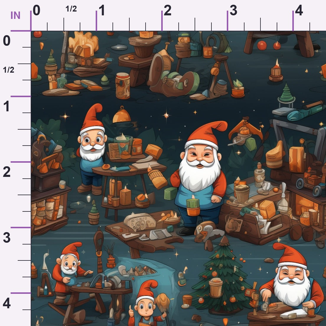 Santa's Workshop Pattern 1 Minky Fabric