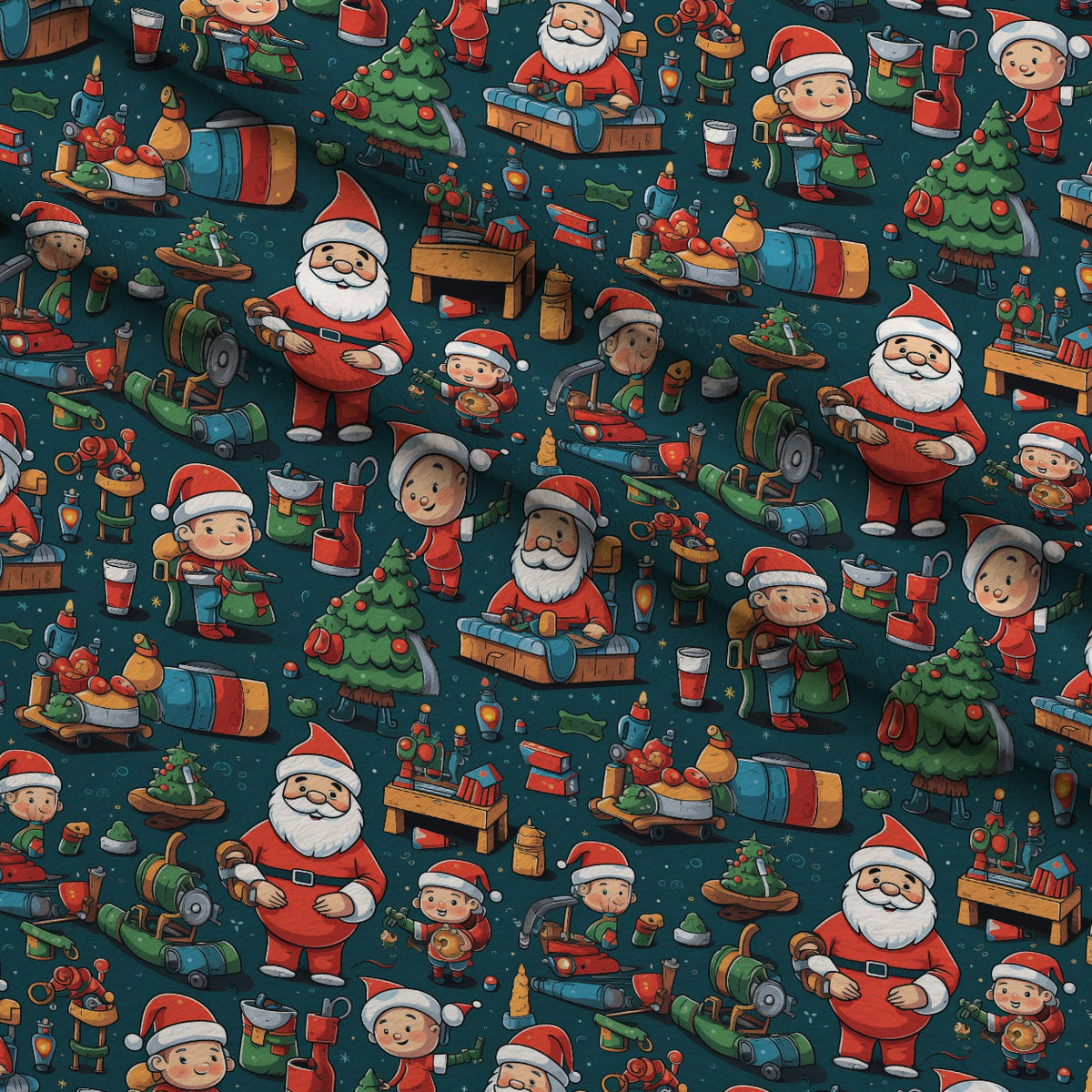 Santa's Workshop Pattern 10 Minky Fabric