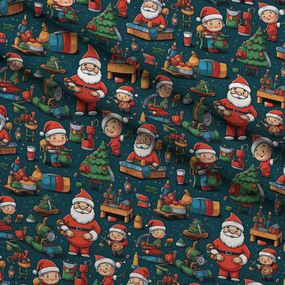 Santa's Workshop Pattern 10 Minky Fabric