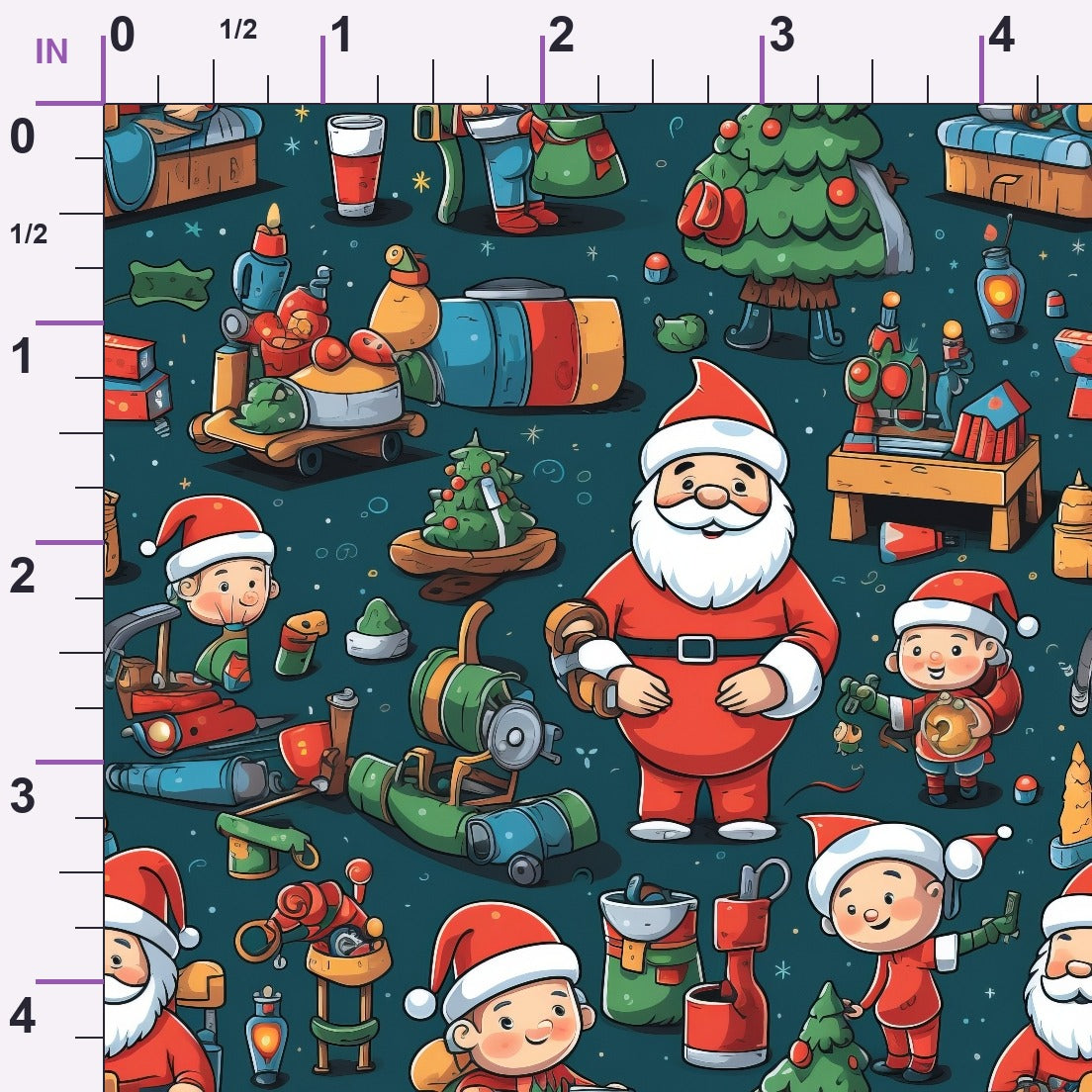 Santa's Workshop Pattern 10 Minky Fabric