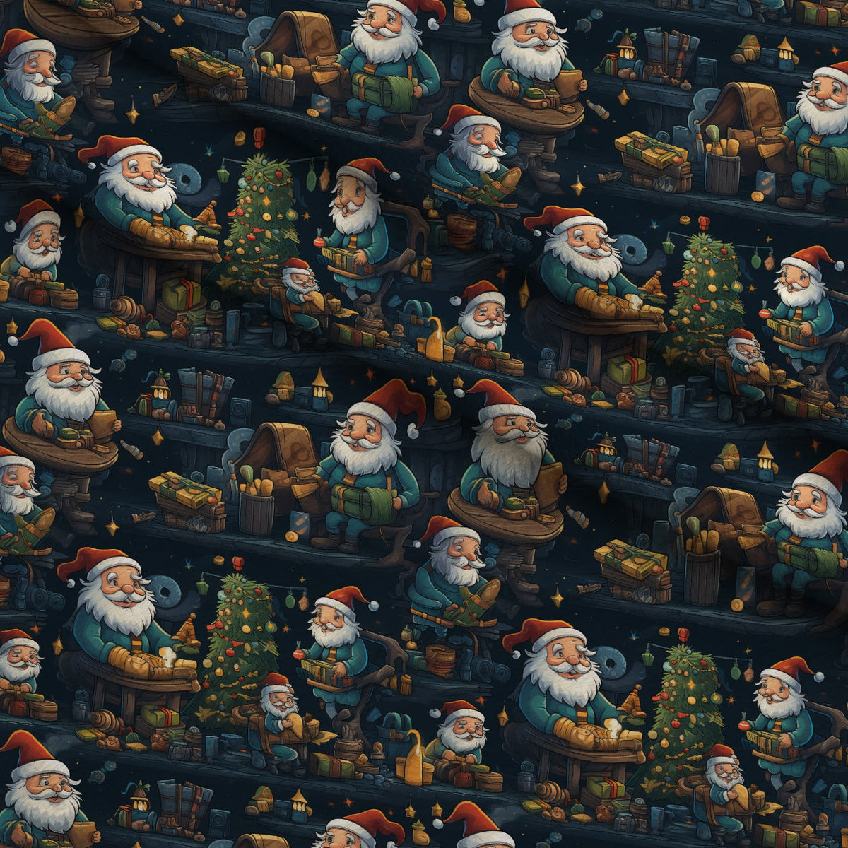 Santa's Workshop Pattern 11 Minky Fabric