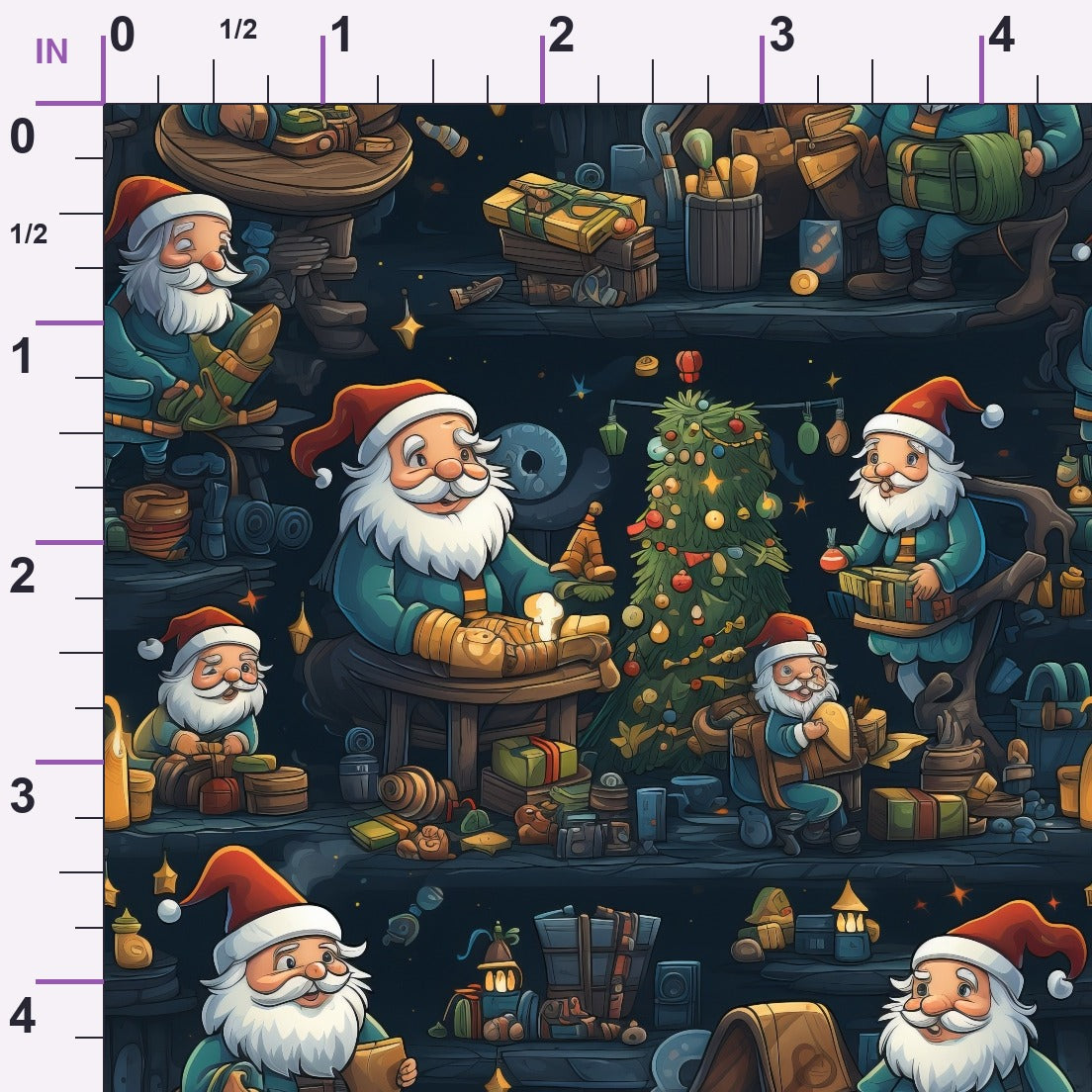 Santa's Workshop Pattern 11 Minky Fabric