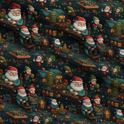 Santa's Workshop Pattern 12 Minky Fabric