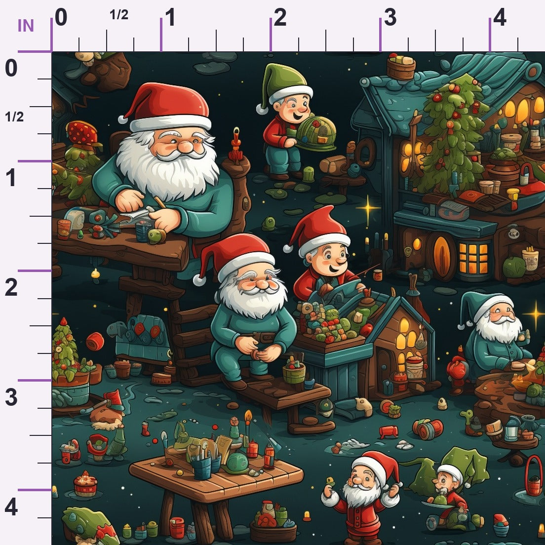Santa's Workshop Pattern 12 Minky Fabric