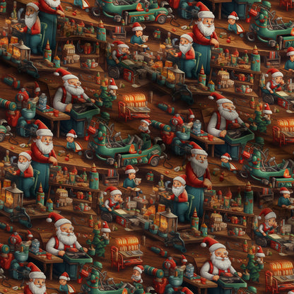 Santa's Workshop Pattern 13 Minky Fabric