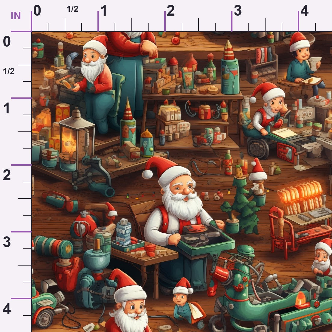Santa's Workshop Pattern 13 Minky Fabric