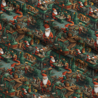 Santa's Workshop Pattern 14 Minky Fabric