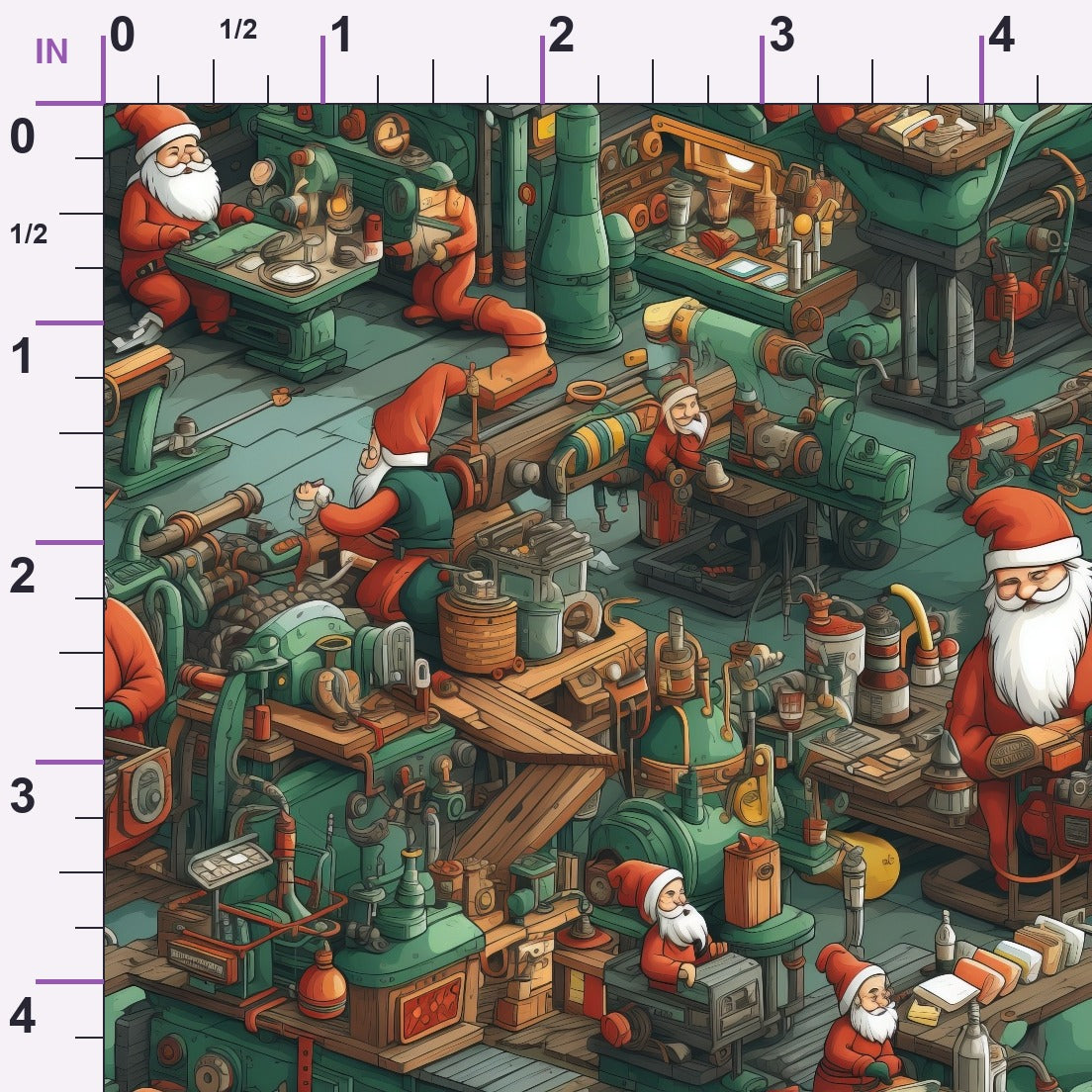 Santa's Workshop Pattern 14 Minky Fabric