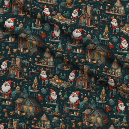 Santa's Workshop Pattern 15 Minky Fabric