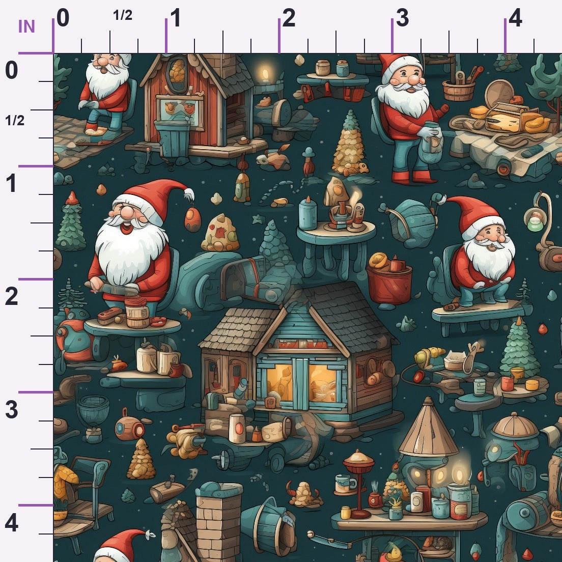 Santa's Workshop Pattern 15 Minky Fabric