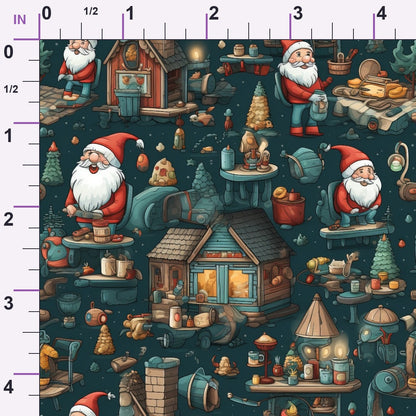 Santa's Workshop Pattern 15 Minky Fabric