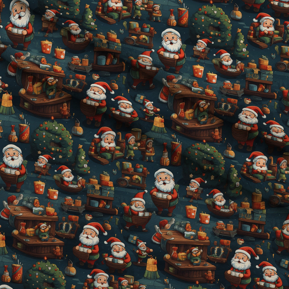 Santa's Workshop Pattern 16 Minky Fabric
