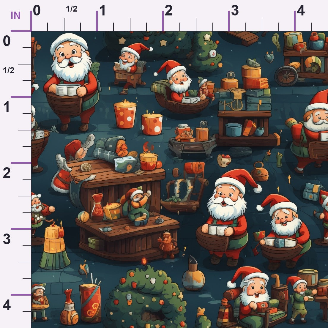 Santa's Workshop Pattern 16 Minky Fabric
