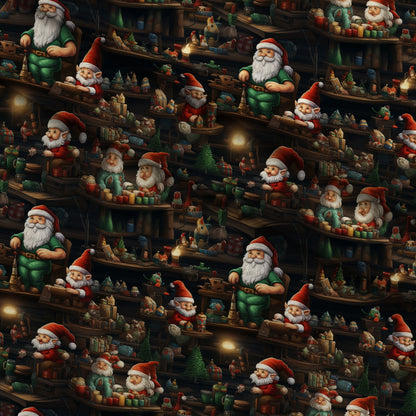 Santa's Workshop Pattern 17 Minky Fabric