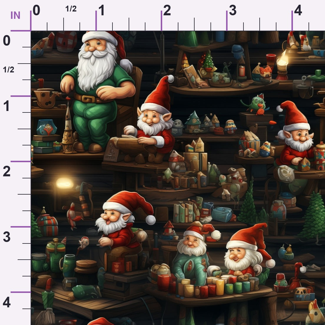 Santa's Workshop Pattern 17 Minky Fabric
