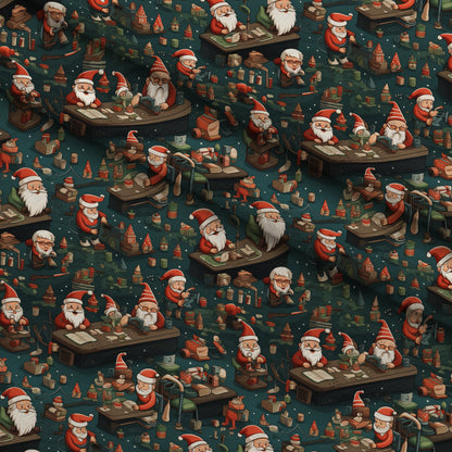 Santa's Workshop Pattern 18 Minky Fabric