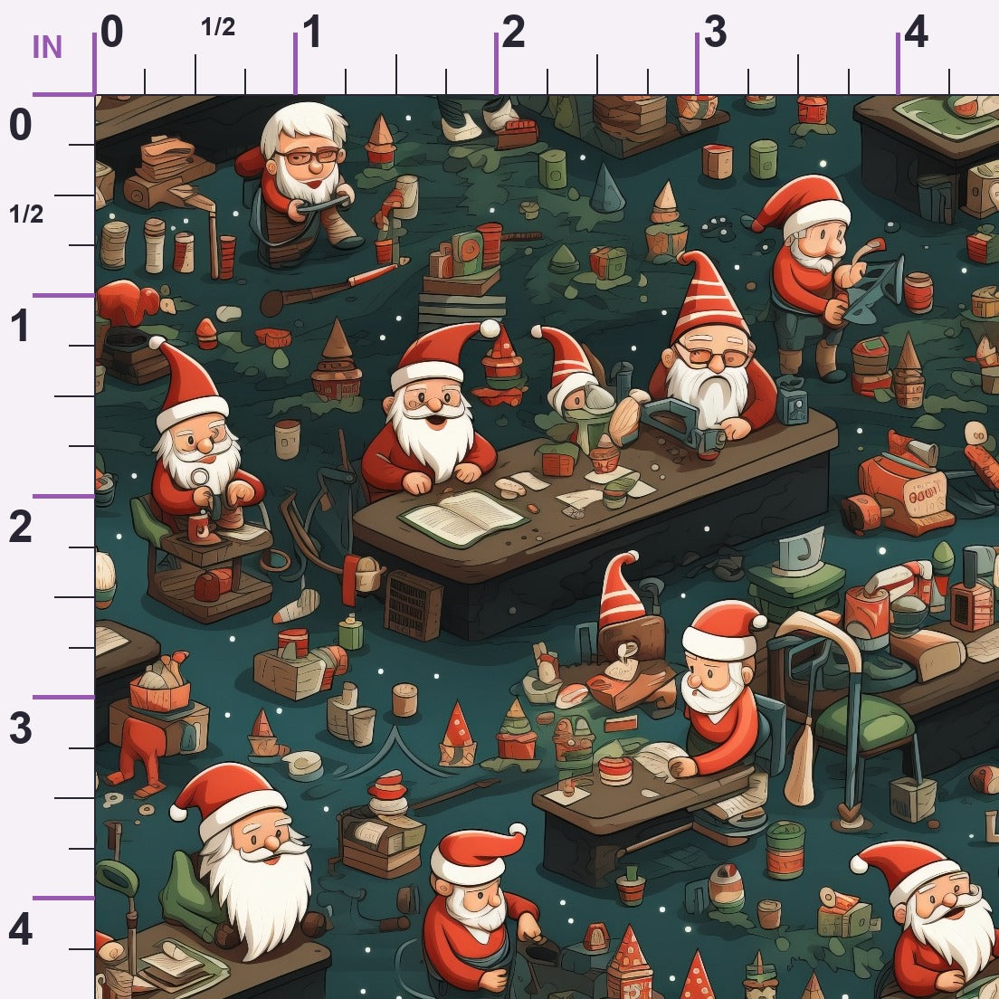 Santa's Workshop Pattern 18 Minky Fabric