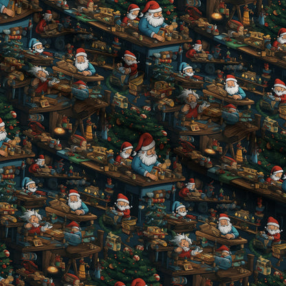 Santa's Workshop Pattern 19 Minky Fabric
