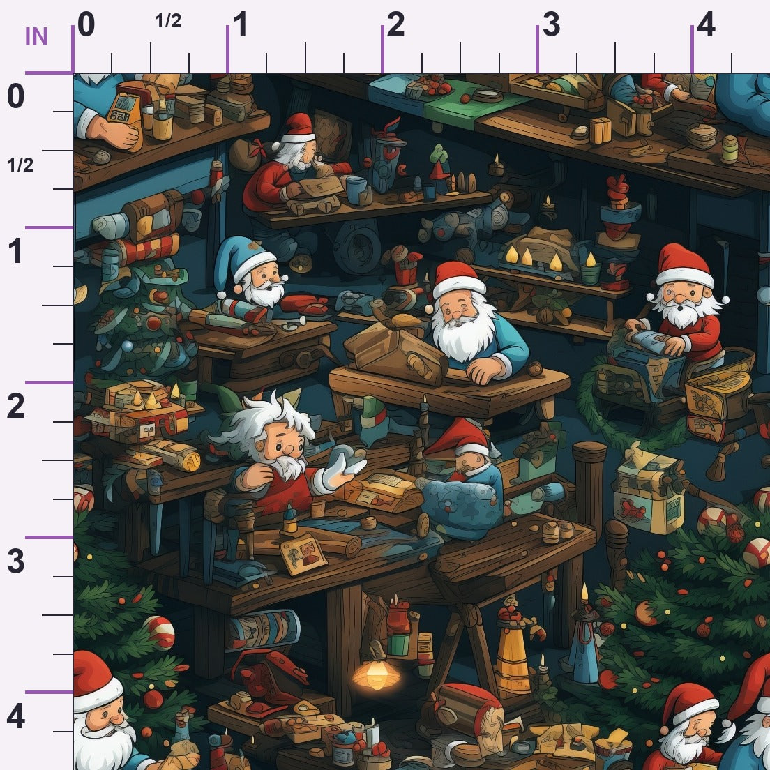 Santa's Workshop Pattern 19 Minky Fabric