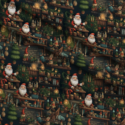 Santa's Workshop Pattern 2 Minky Fabric