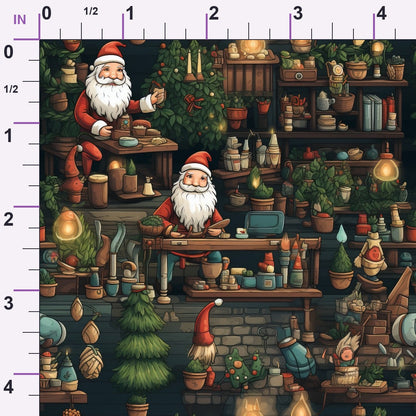 Santa's Workshop Pattern 2 Minky Fabric
