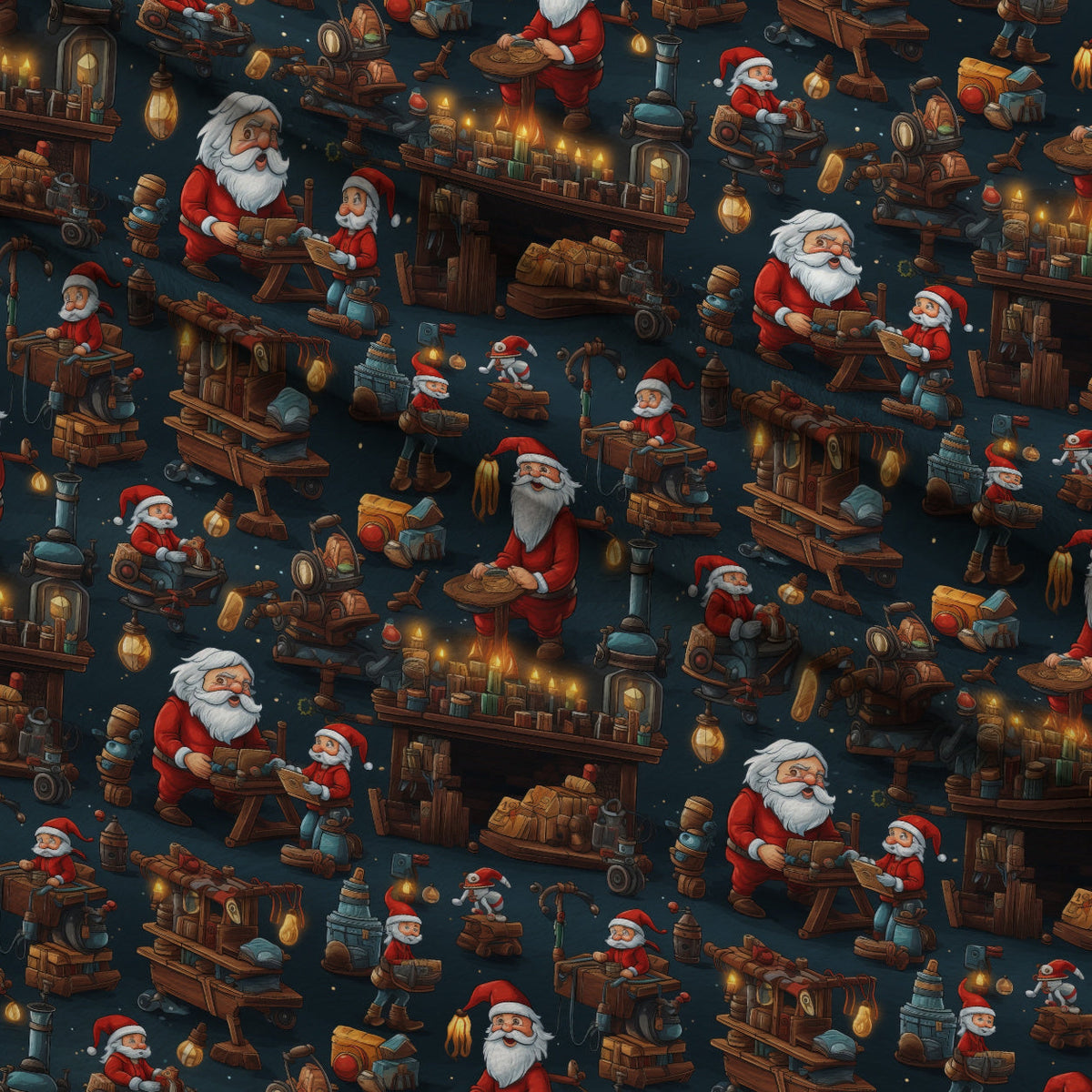 Santa's Workshop Pattern 20 Minky Fabric