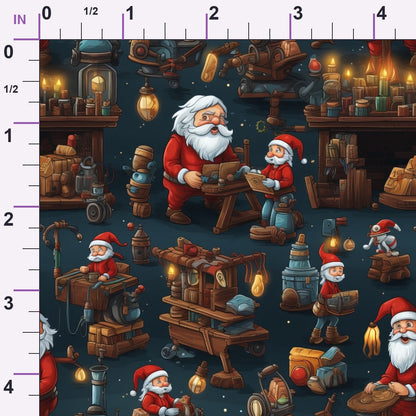 Santa's Workshop Pattern 20 Minky Fabric