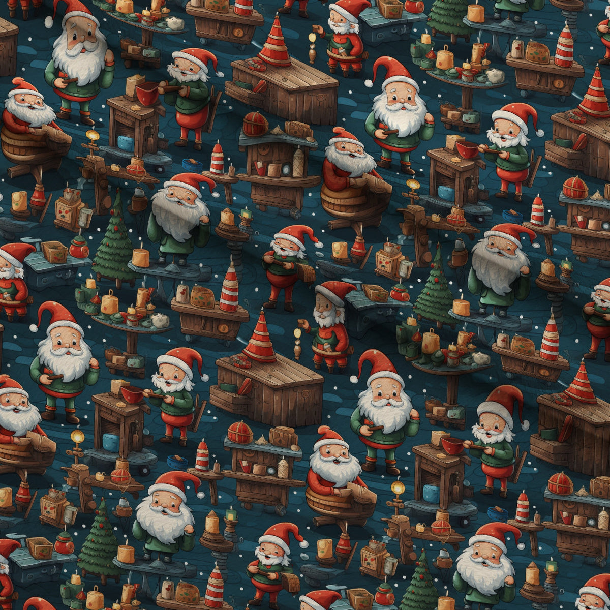 Santa's Workshop Pattern 21 Minky Fabric